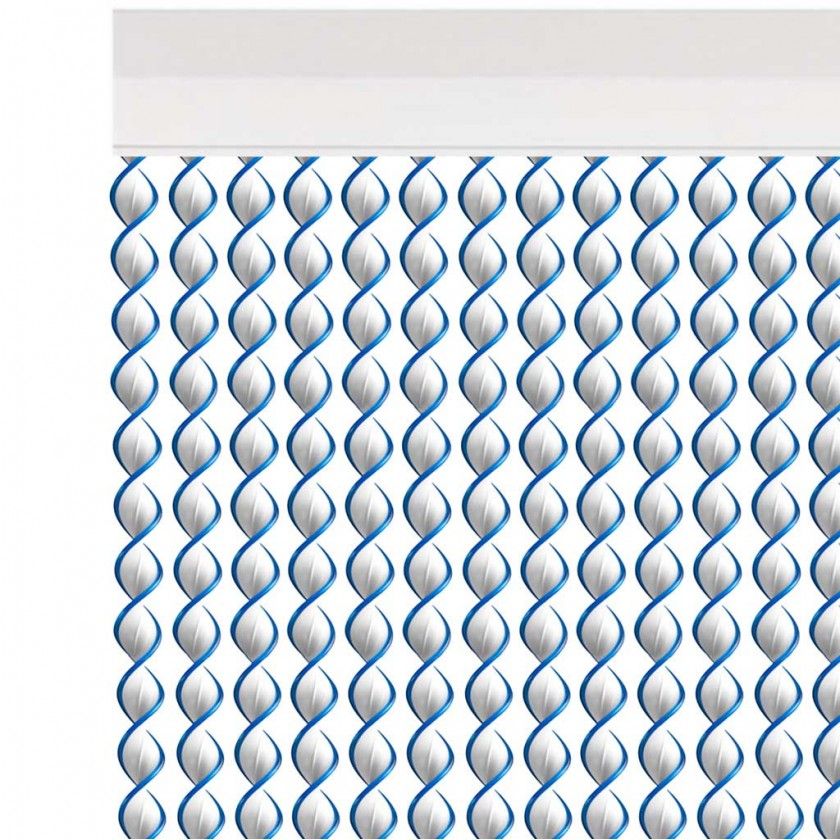 Cortina Nova Ibiza 120X200cm Ref.90 Branco Fio Azul Cortina Nova Ibiza 120X200cm Ref.90 Branco Fio Azul