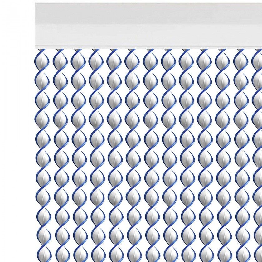 Cortina Nova Ibiza 110X200cm Ref.90 Branco Fio Azul Cortina Nova Ibiza 110X200cm Ref.90 Branco Fio Azul