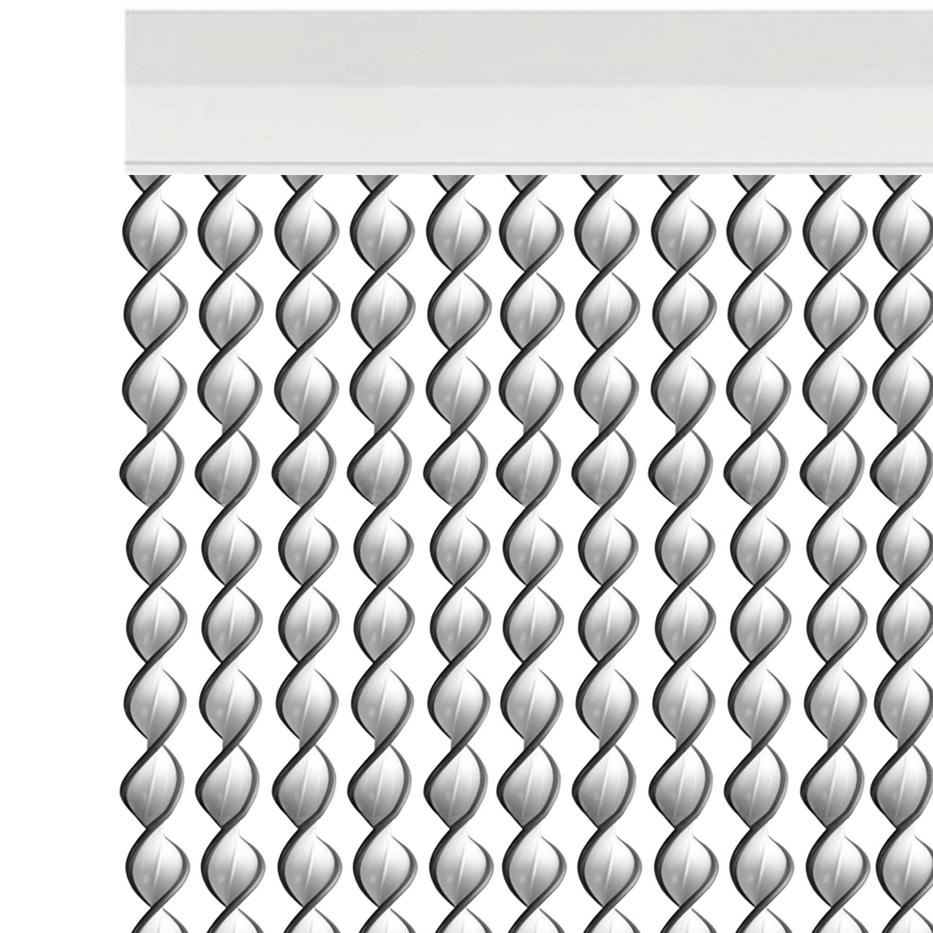 Cortina Nova Ibiza 90X200cm Ref.94 Branco Fio Cinzento