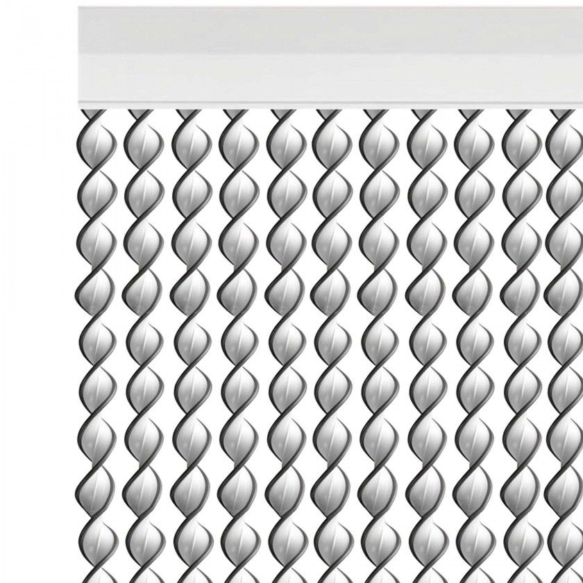 Cortina Nova Ibiza 90X200cm Ref.94 Branco Fio Cinzento Cortina Nova Ibiza 90X200cm Ref.94 Branco Fio Cinzento
