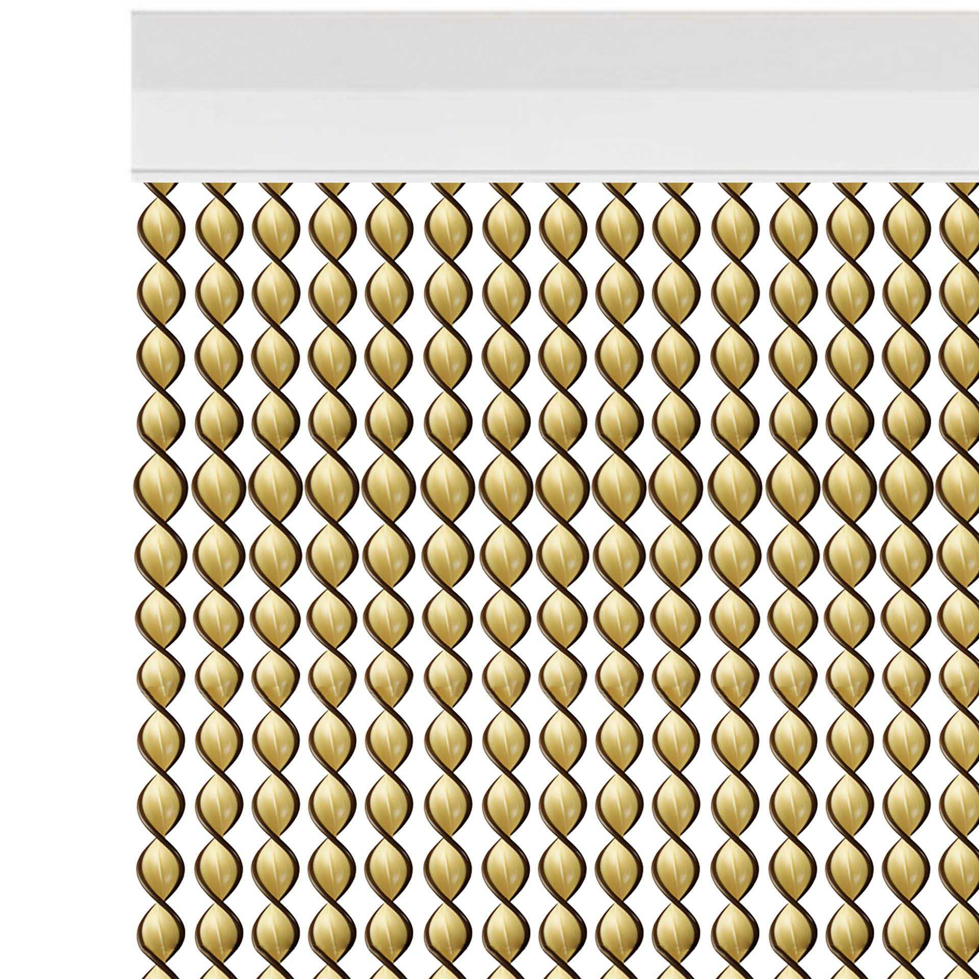 Cortina Nova Ibiza 90X200cm Ref.81 Bege Fio Castanho