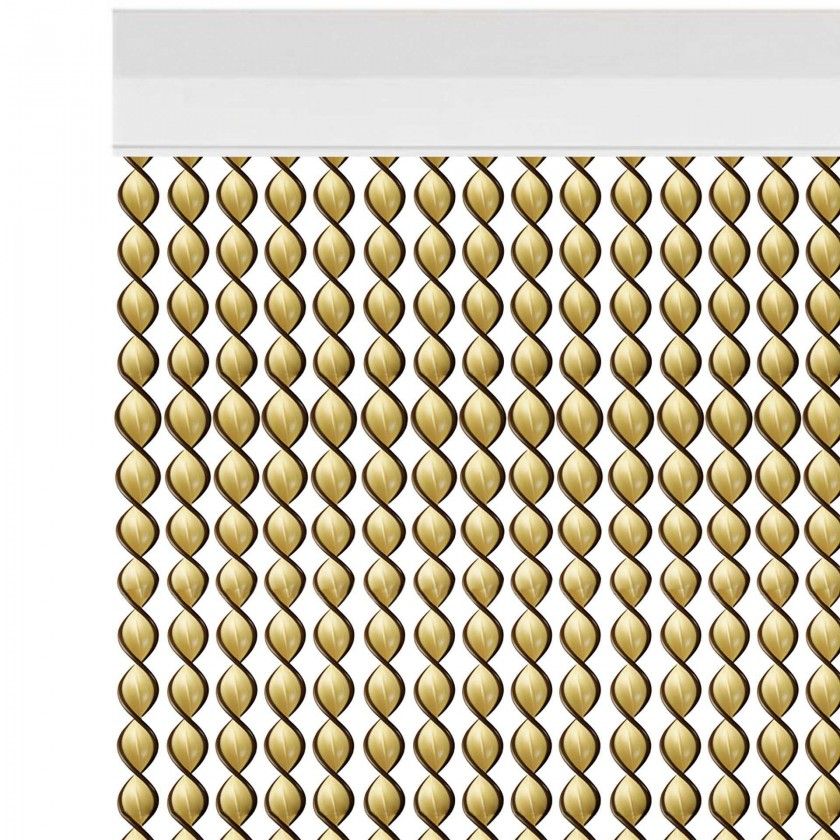 Cortina Nova Ibiza 90X200cm Ref.81 Bege Fio Castanho Cortina Nova Ibiza 90X200cm Ref.81 Bege Fio Castanho