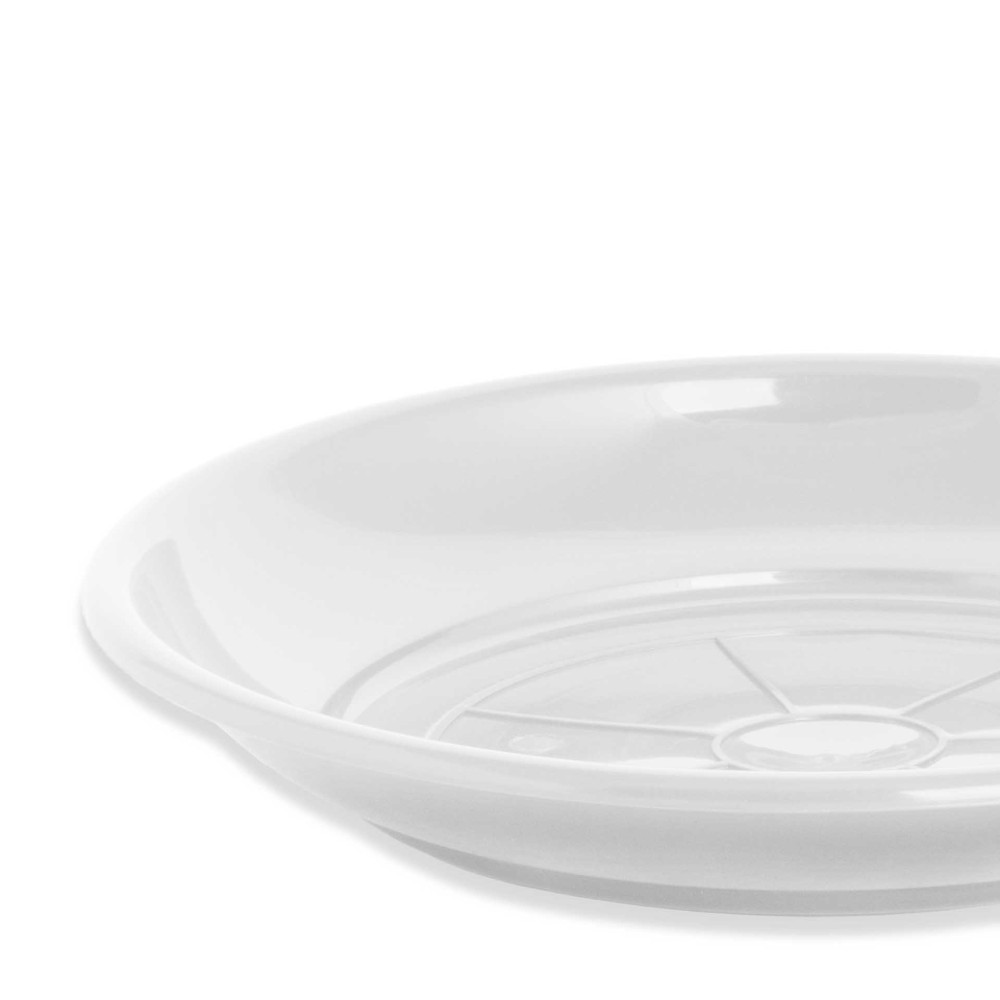 Prato para Vaso Tradicional Brilho Redondo Branco 20cm