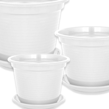 Vaso Tradicional Brilho Redondo Branco 40cm