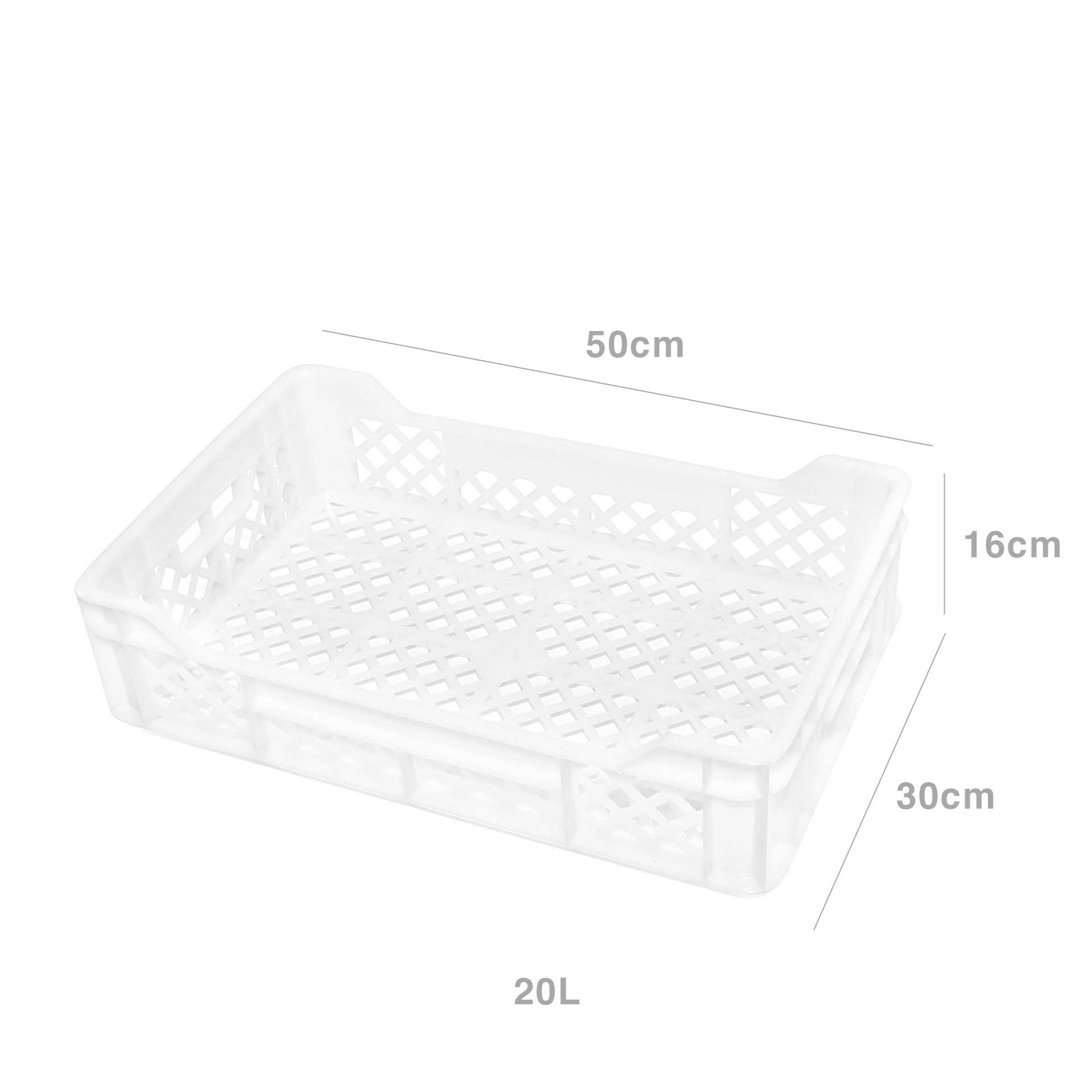 Caixa Contentora Perfurada Branco 20L 50X30X16cm