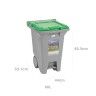 Contentor Eco com Pedal e Rodas Tampa Verde 60l 53.1X44X65.5cm Contentor Eco com Pedal e Rodas Tampa Verde 60l 53.1X44X65.5cm