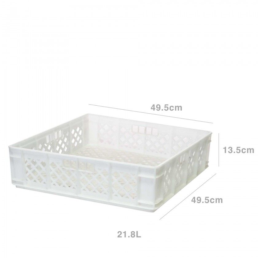 Caixa Contentora Perfurada Branco 21.8L 49.5X49.5X13.5cm Caixa Contentora Perfurada Branco 21.8L 49.5X49.5X13.5cm