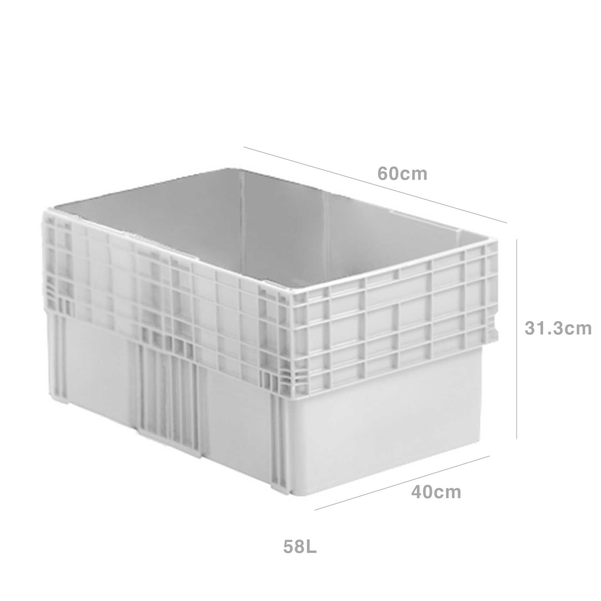 Caixa Contentora Fechada Branco 58L 60X40X31.3cm