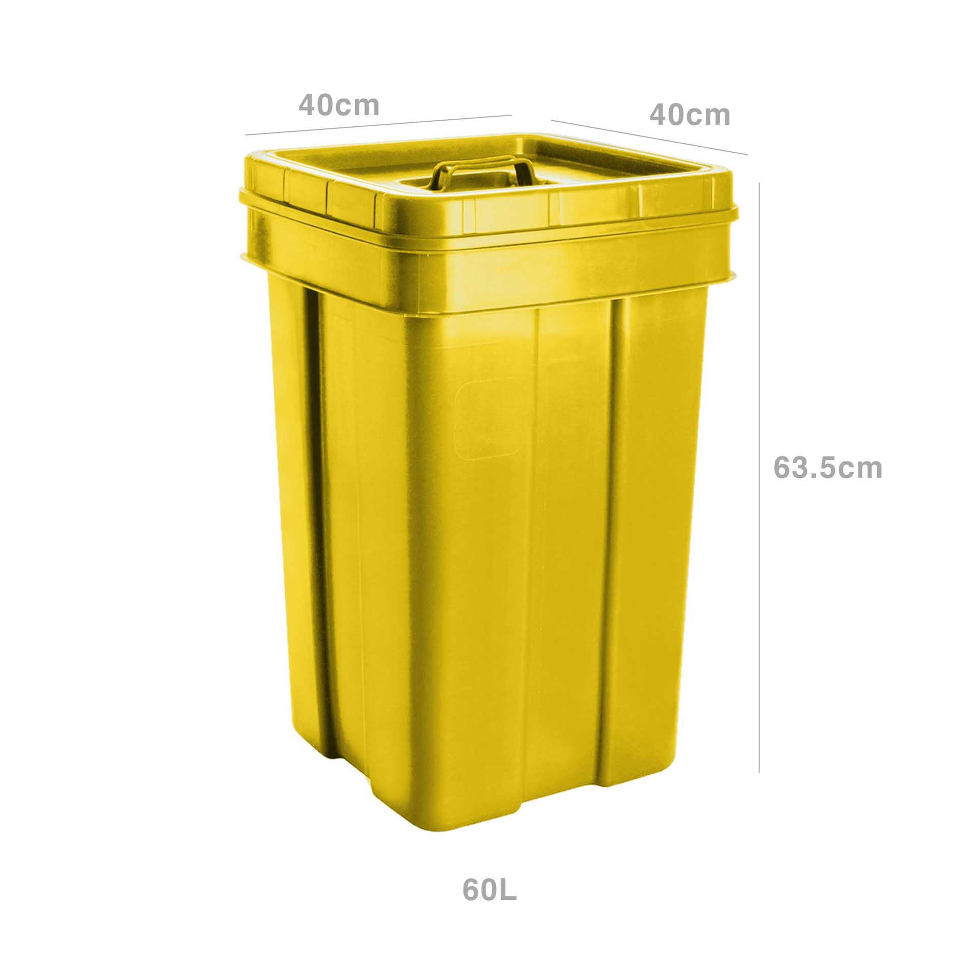 Contentor Lixo Tampa Solta 60l 40X40X63.5cm