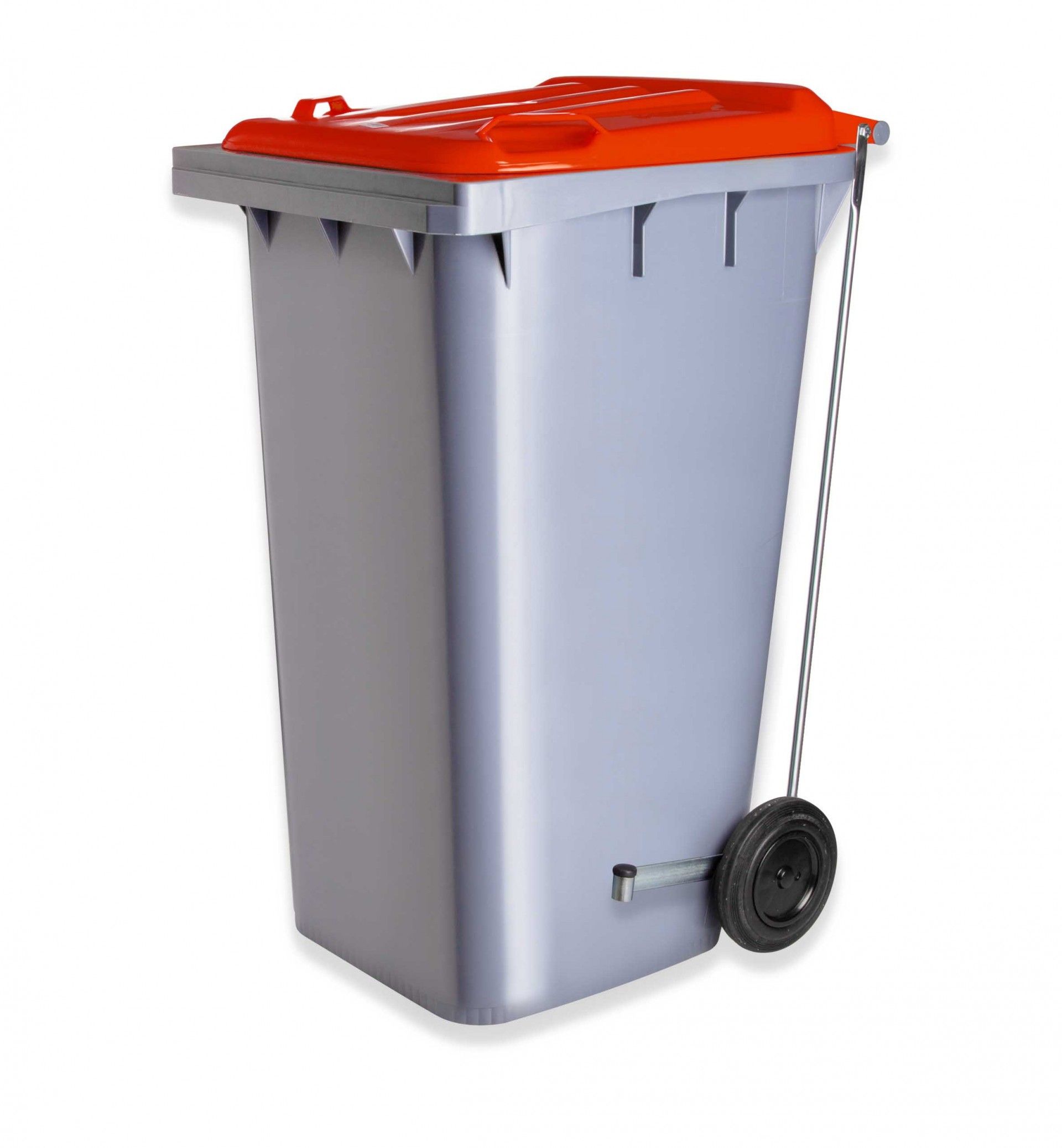 Contentor Eco Cinza com Pedal / Rodas e Tampa