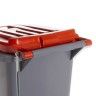 Contentor Eco Cinza com Pedal e Rodas Tampa Vermelha 240l 73.5X58X100cm Contentor Eco Cinza com Pedal e Rodas Tampa Vermelha 240l 73.5X58X100cm
