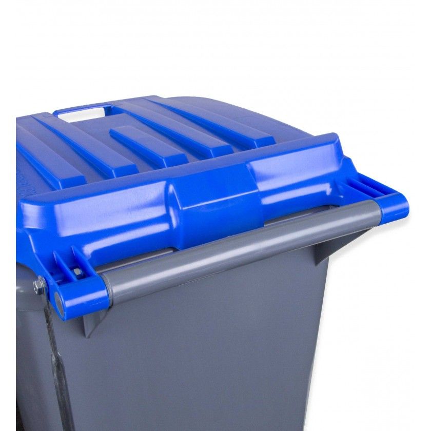 Contentor Eco Cinza com Pedal e Rodas Tampa Azul 240l 73.5X58X100cm Contentor Eco Cinza com Pedal e Rodas Tampa Azul 240l 73.5X58X100cm