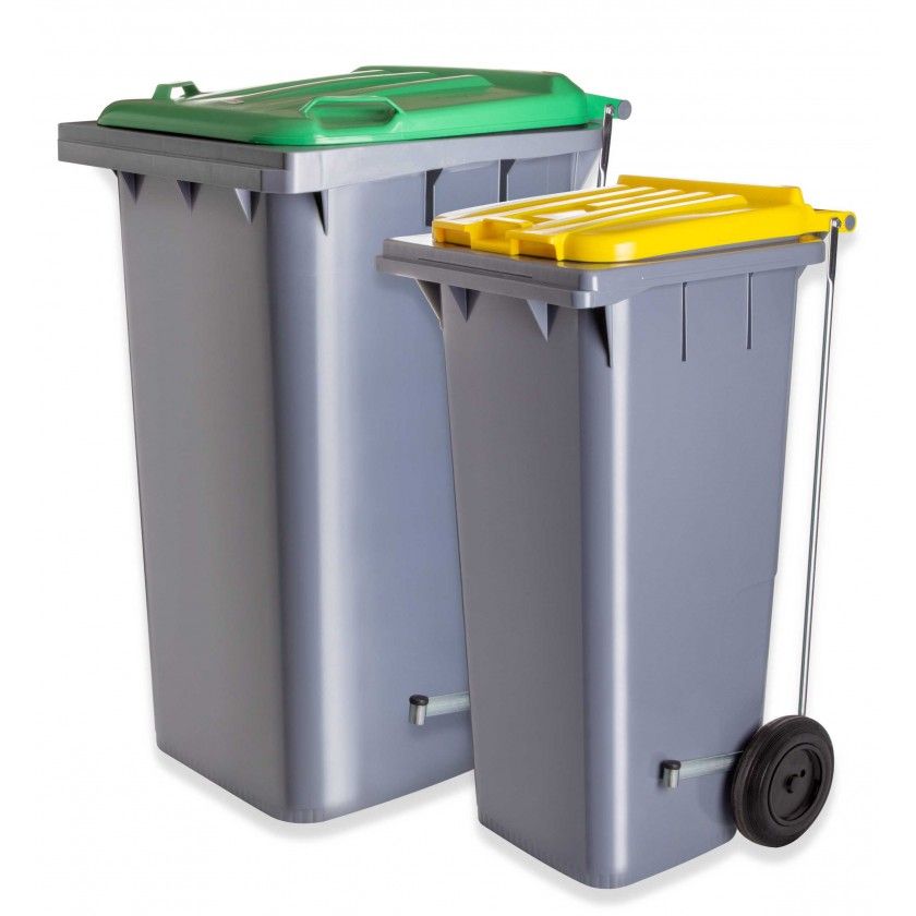 Contentor Eco Cinza com Pedal e Rodas Tampa Vermelha 240l 73.5X58X100cm Contentor Eco Cinza com Pedal e Rodas Tampa Vermelha 240l 73.5X58X100cm