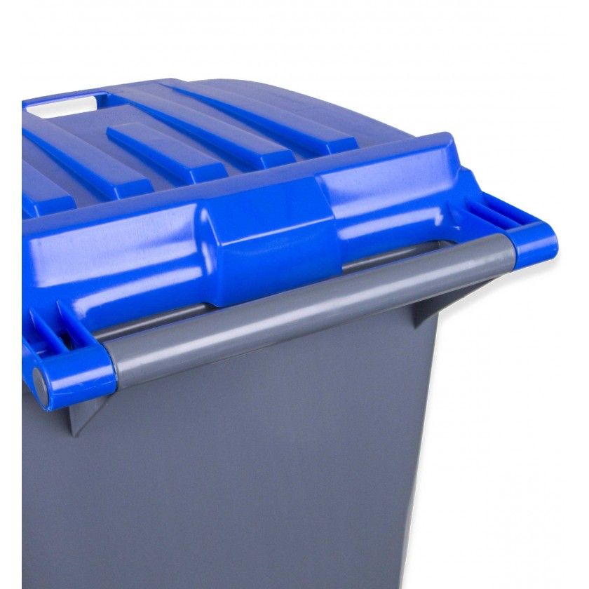 Contentor Eco Cinza com Rodas Tampa Azul 240l 73.5X58X100cm Contentor Eco Cinza com Rodas Tampa Azul 240l 73.5X58X100cm