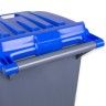 Contentor Eco Cinza com Rodas Tampa Azul 240l 73.5X58X100cm