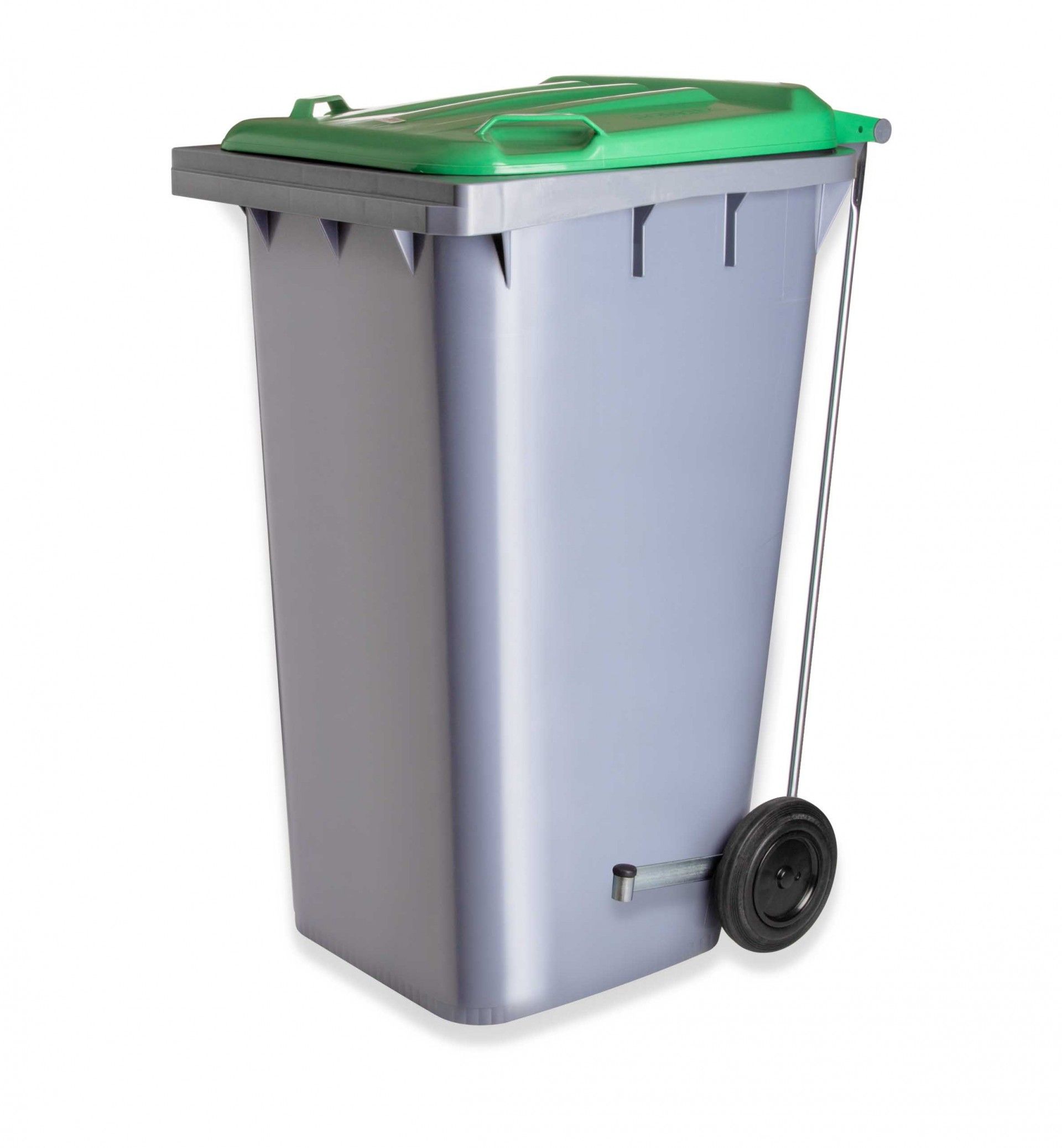 Contentor Eco Cinza com Pedal / Rodas e Tampa