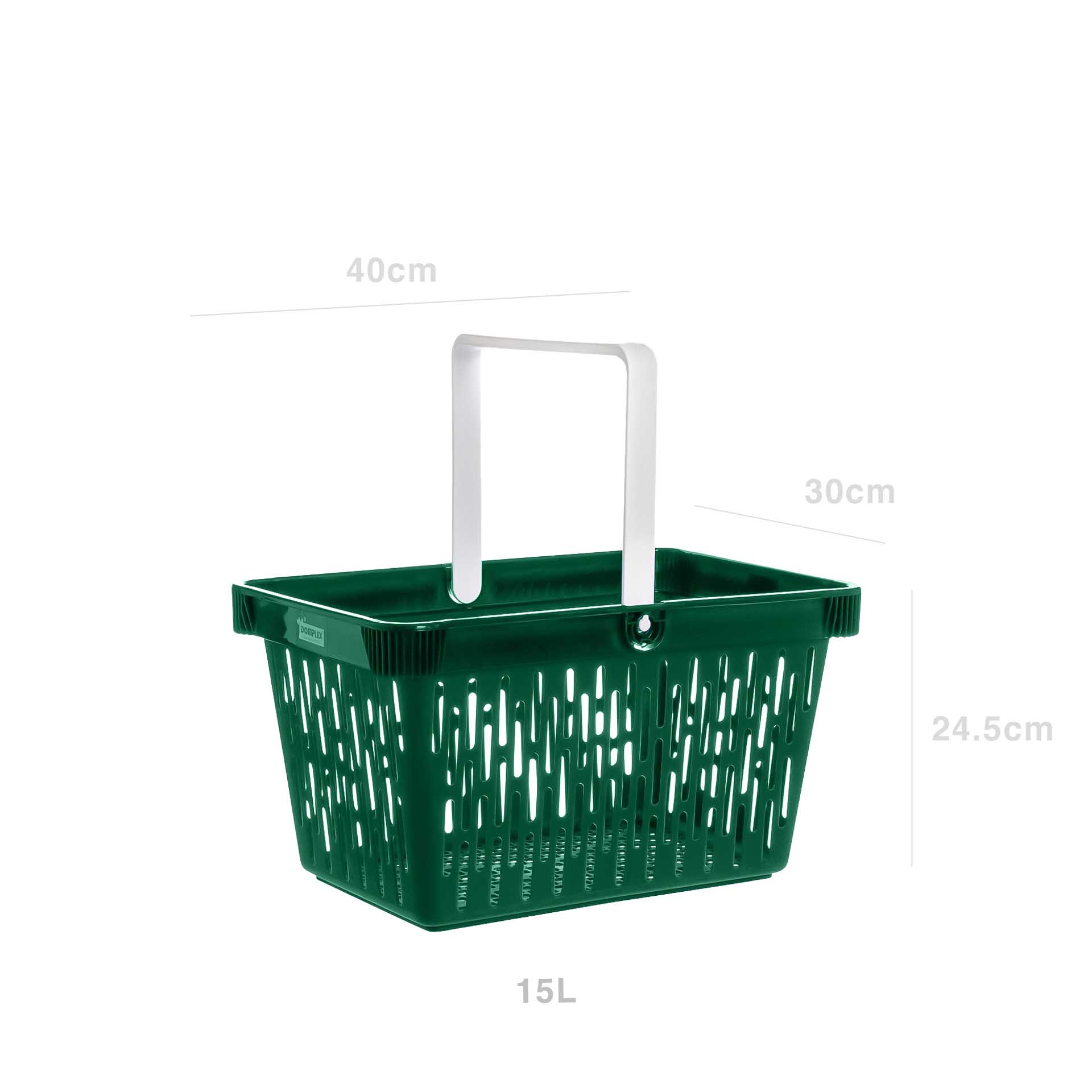 Cesto Multiusos com Asa Verde 15l 40X30X24.5cm