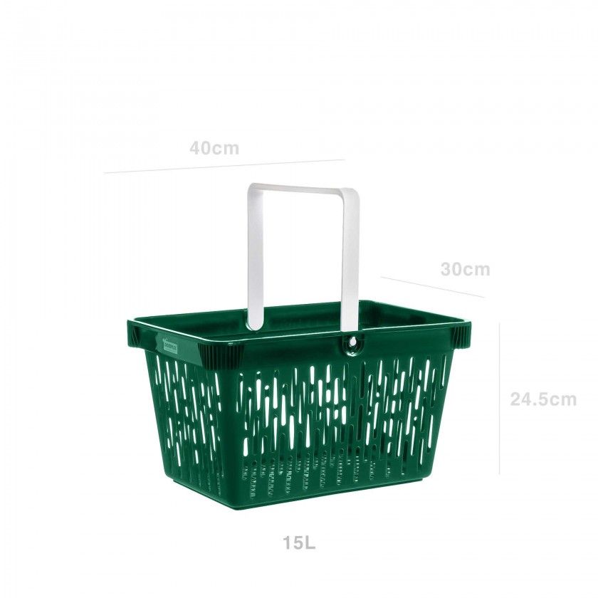 Cesto Multiusos com Asa Verde 15l 40X30X24.5cm Cesto Multiusos com Asa Verde 15l 40X30X24.5cm