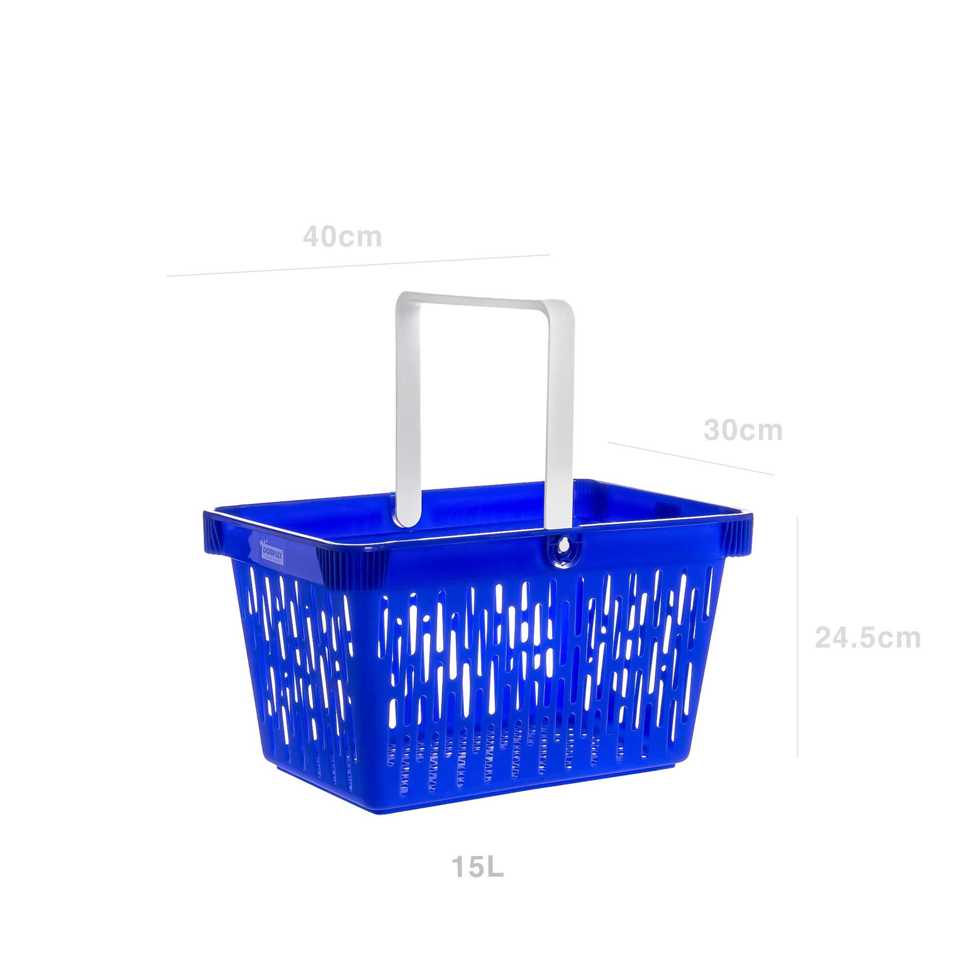 Cesto Multiusos com Asa Azul 15l 40X30X24.5cm