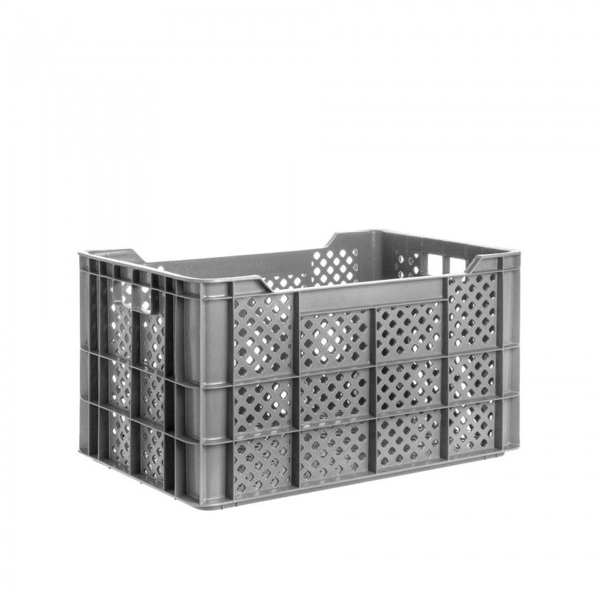 Caixa Contentora Perfurada Cinza 35L 50X32.5X27.5cm