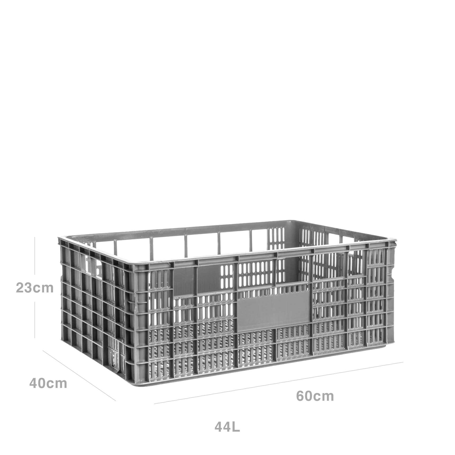 Caixa Contentora Perfurada Cinza 44L 60X40X23cm