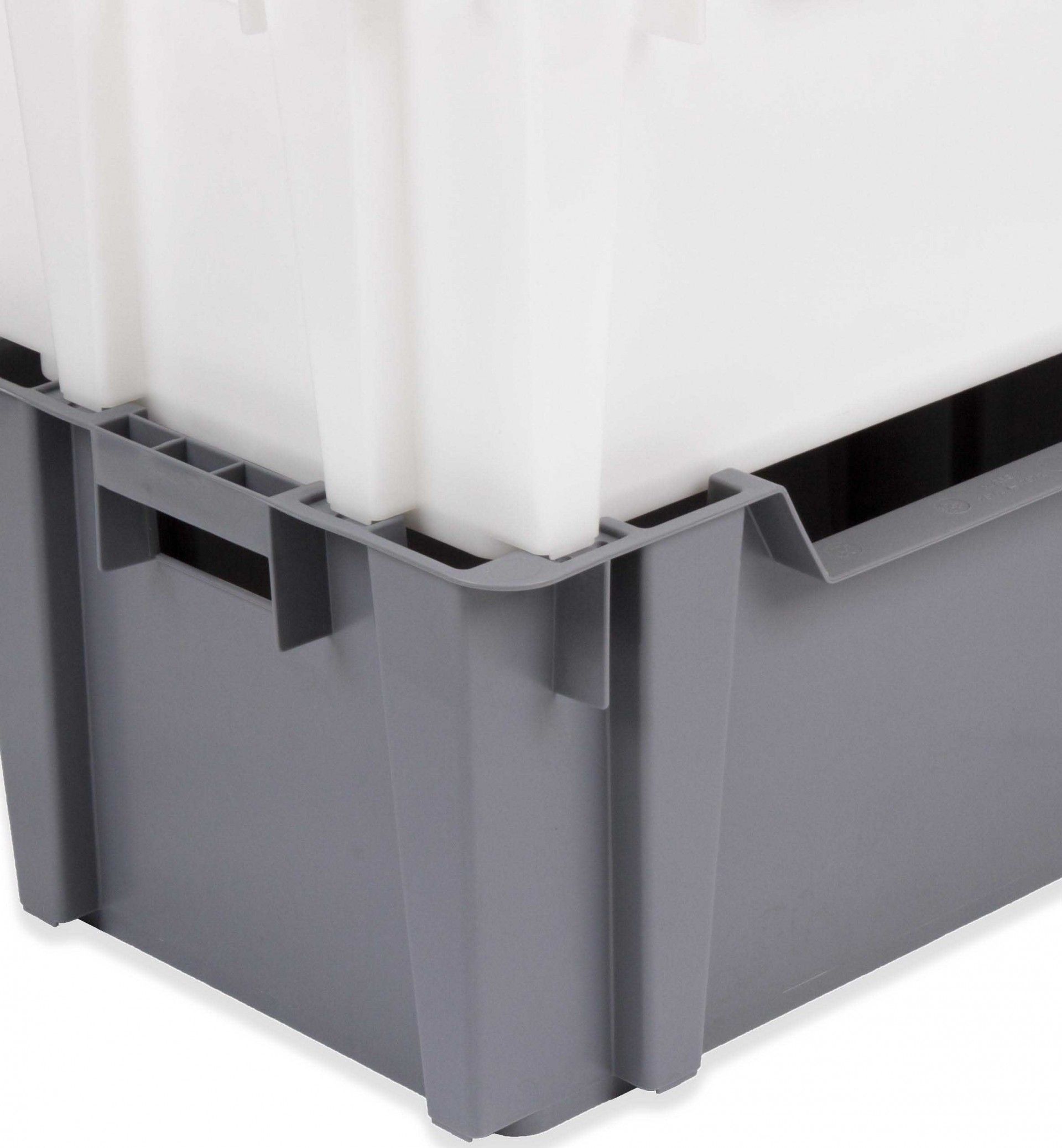 Caixa Contentora Fechada Cinza 15L 49.5X31X22cm