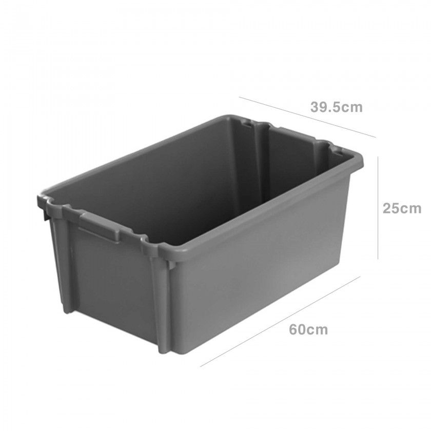 Caixa Contentora Fechada Cinza 47L 60X39.5X25cm Caixa Contentora Fechada Cinza 47L 60X39.5X25cm
