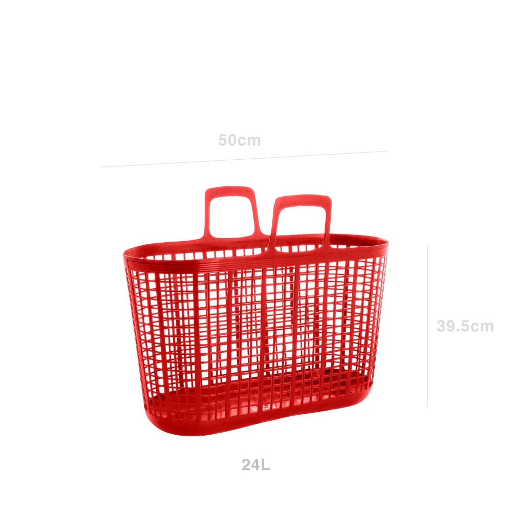 Cesto Multiusos com Asas Vermelho 24l 50X20X39.5cm
