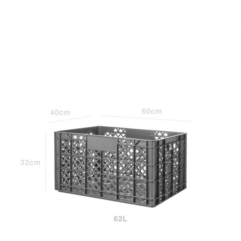 Caixa Contentora Fechada Cinza 62l 60X40X32cm