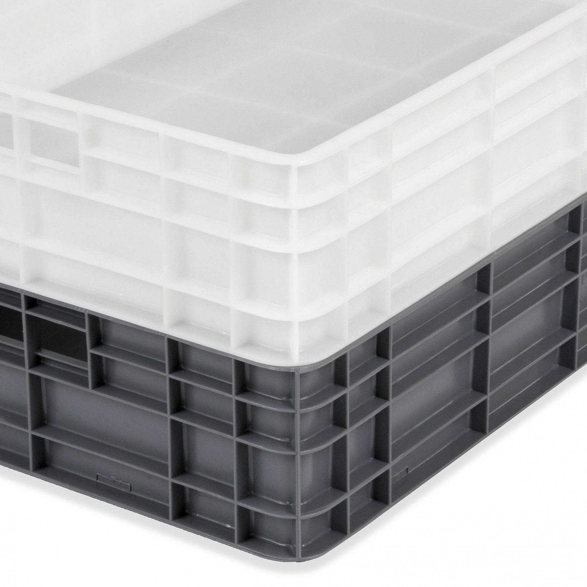 Caixa Contentora Fechada Cinza 23L 60X40X14cm