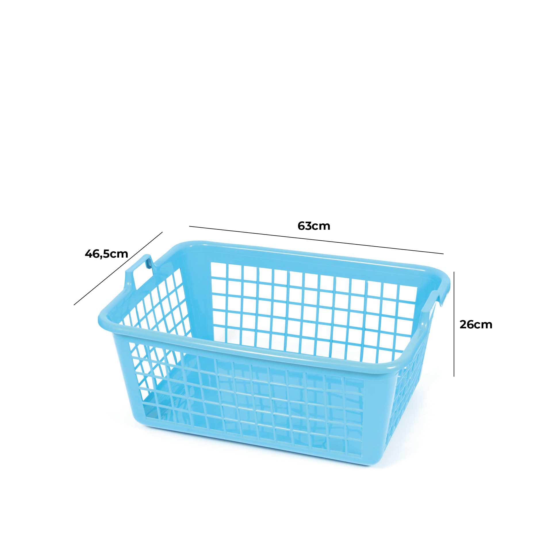 Cesto para Roupa Plástico com Asas 57l 63X46.5X26.5cm