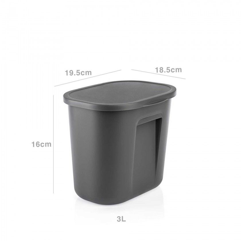 Balde Be-Smart com Tampa e Suporte Cinza 3l 18.5X19.5X16cm Balde Be-Smart com Tampa e Suporte Cinza 3l 18.5X19.5X16cm