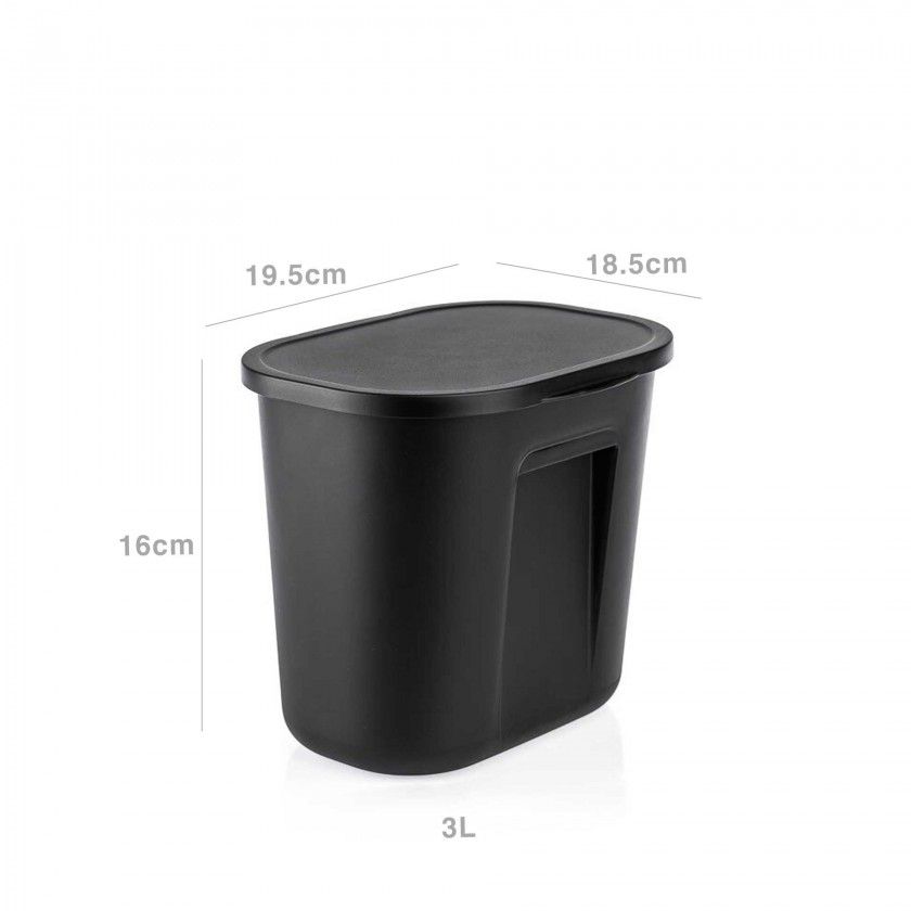 Balde Be-Smart com Tampa e Suporte Preto 3l 18.5X19.5X16cm Balde Be-Smart com Tampa e Suporte Preto 3l 18.5X19.5X16cm