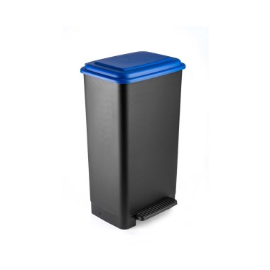 Balde com Pedal Preto Tampa 42L 64X35.7X30cm