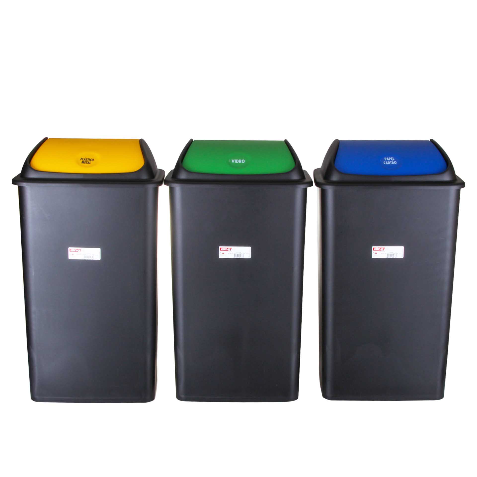 Balde com Tampa Basculante Amarelo 42l 65X36X30cm