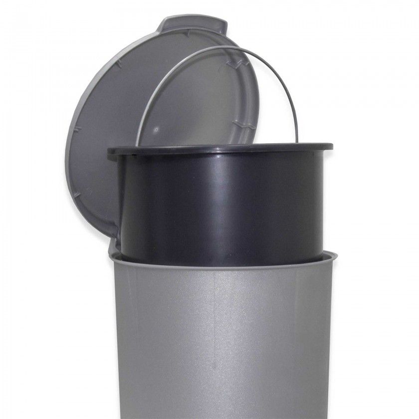 Balde com Pedal e Interior Preto 6l 25.5X29cm Balde com Pedal e Interior Preto 6l 25.5X29cm