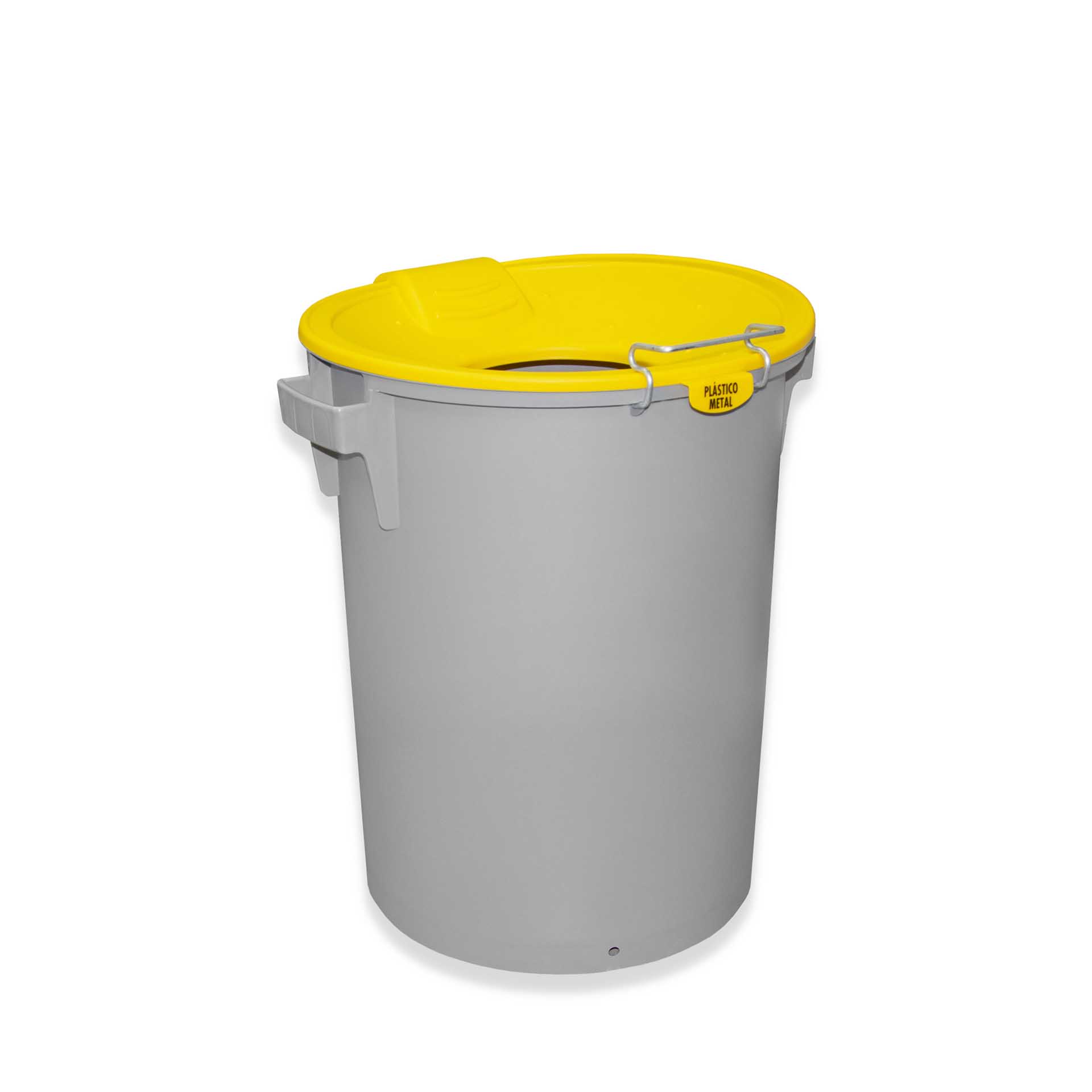 Contentor Eco Cinzento com Tampa Funil Amarelo 52l 48X50X56cm
