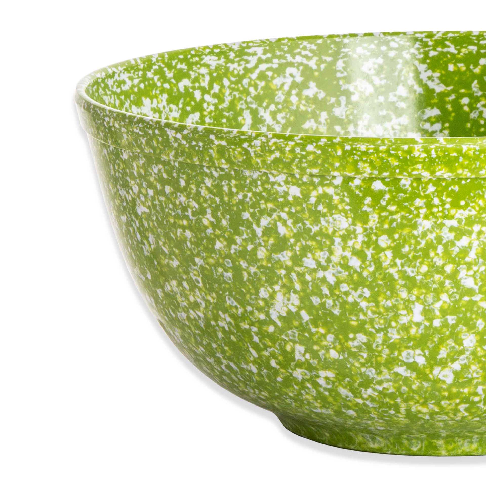 Tigela Melamina Matatizada Verde e Branco 1500ml 18X9.5cm