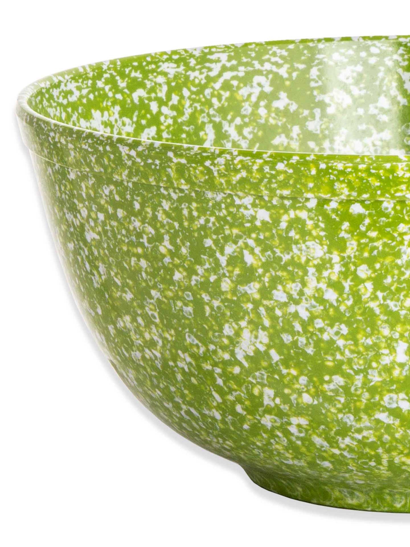 Tigela Melamina Matatizada Verde e Branco 1500ml 18X9.5cm