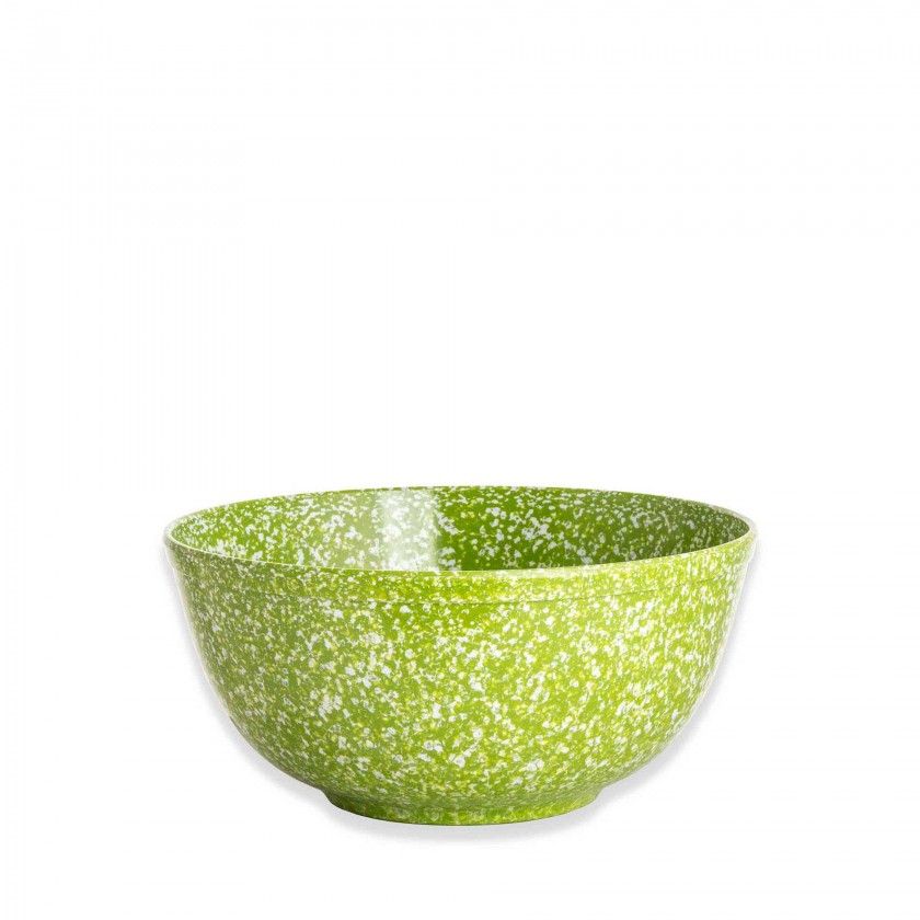 Tigela Melamina Matatizada Verde e Branco 1500ml 18X9.5cm