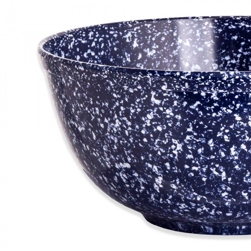 Tigela Melamina Matatizada Azul e Branco 1500ml 18X9.5cm Tigela Melamina Matatizada Azul e Branco 1500ml 18X9.5cm