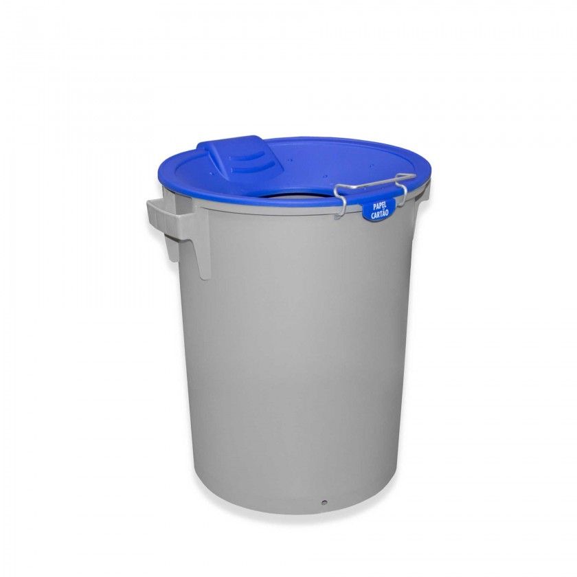 Contentor Eco Cinzento com Tampa Funil Azul 52l 48X50X56cm