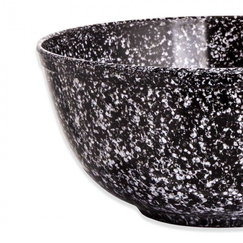 Tigela Melamina Matatizada Preto e Branco 1500ml 18X9.5cm Tigela Melamina Matatizada Preto e Branco 1500ml 18X9.5cm
