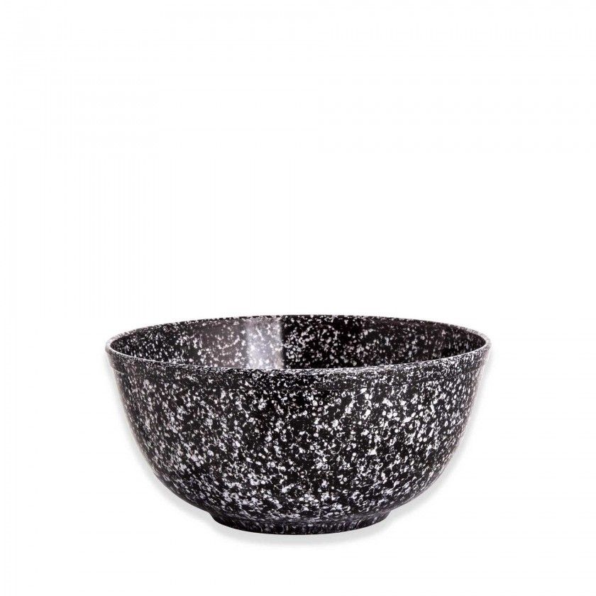 Tigela Melamina Matatizada Preto e Branco 1500ml 18X9.5cm