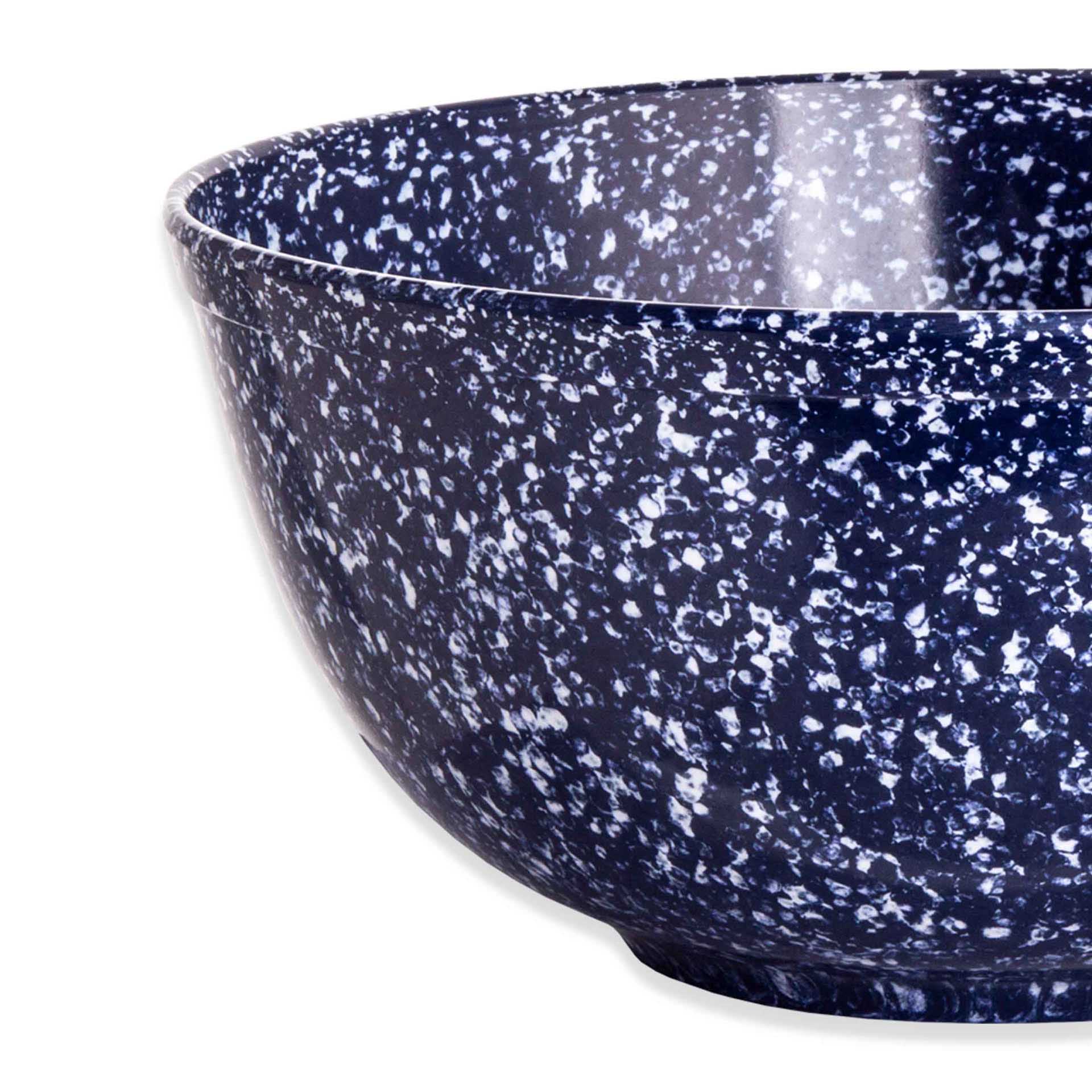 Tigela Melamina Matatizada Azul e Branco 1500ml 18X9.5cm