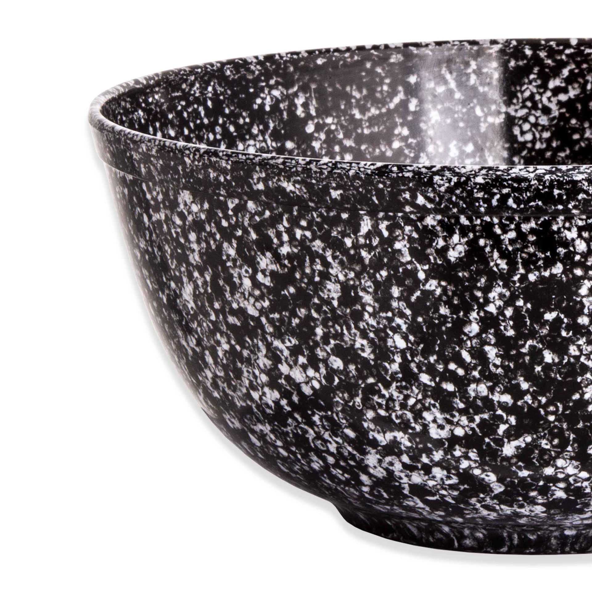 Tigela Melamina Matatizada Preto e Branco 1500ml 18X9.5cm