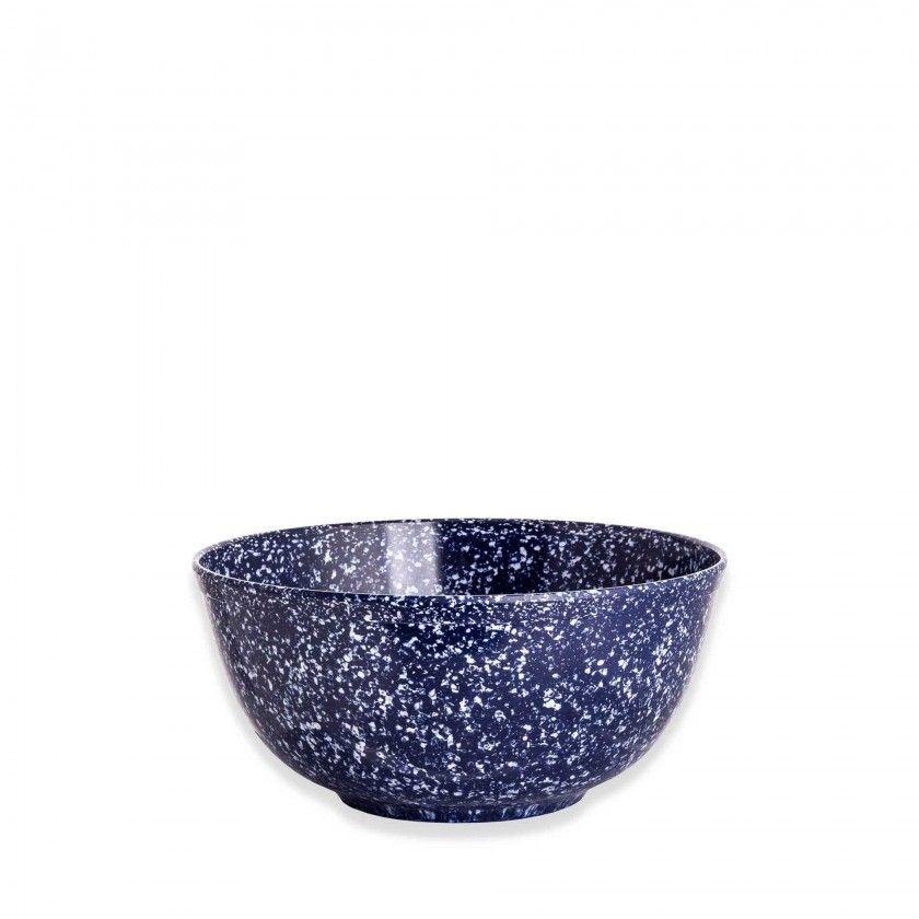 Tigela Melamina Matatizada Azul e Branco 1500ml 18X9.5cm
