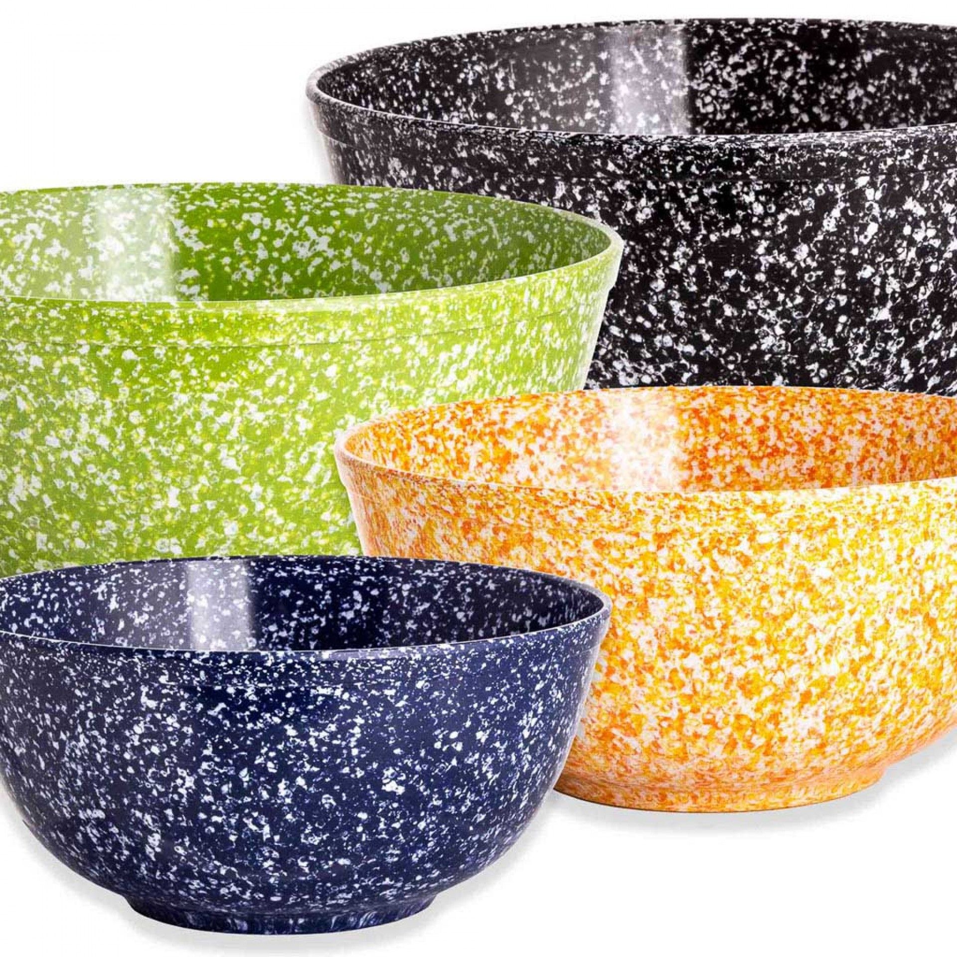 Tigela Melamina Matatizada Azul e Branco 1500ml 18X9.5cm