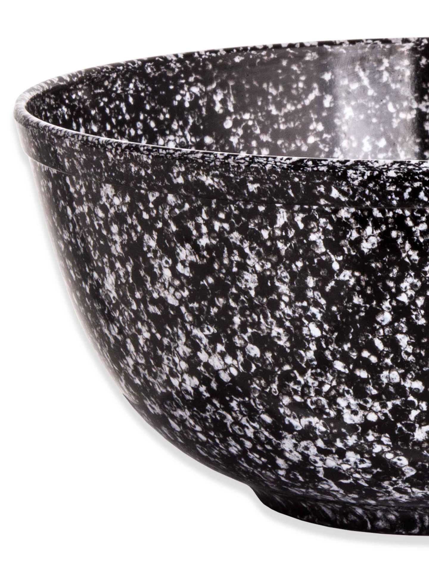 Tigela Melamina Matatizada Preto e Branco 1500ml 18X9.5cm
