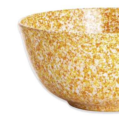 Tigela Melamina Matatizada Amarelo e Branco 1500ml 18X9.5cm